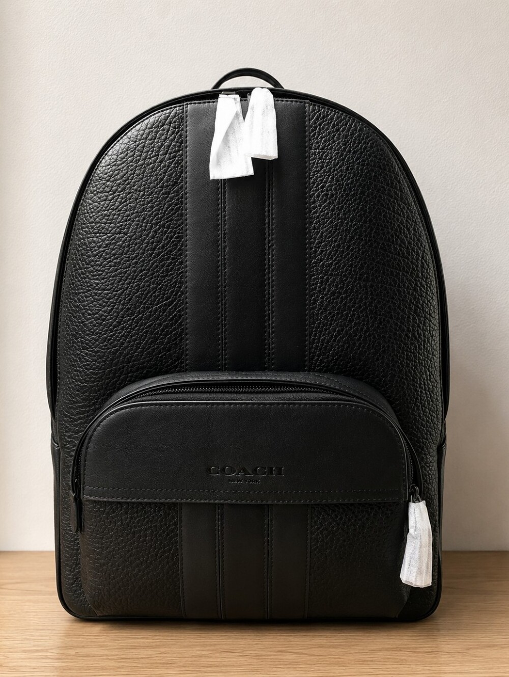 Coach Black Leather Backpack